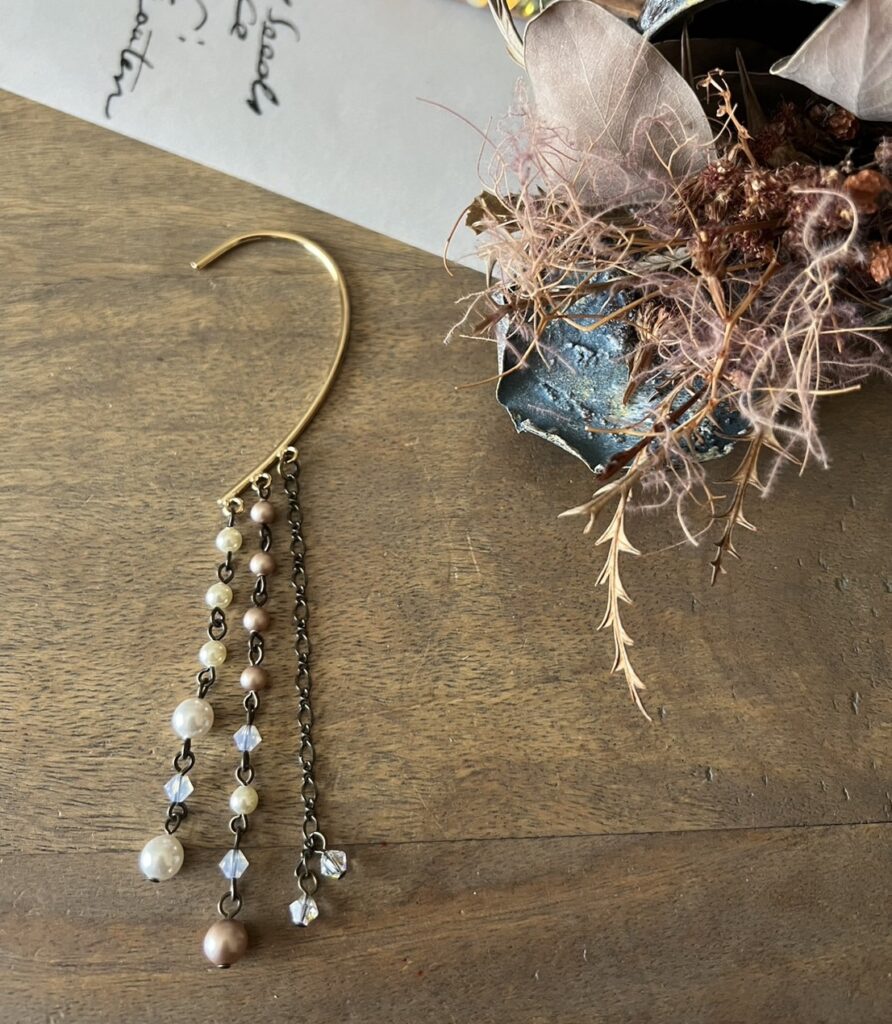 26.アンティーク調 パール フックピアス ハンドメイド | PEARL ROSE